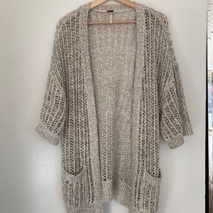 Free people Loose Knit Open front long cardigan